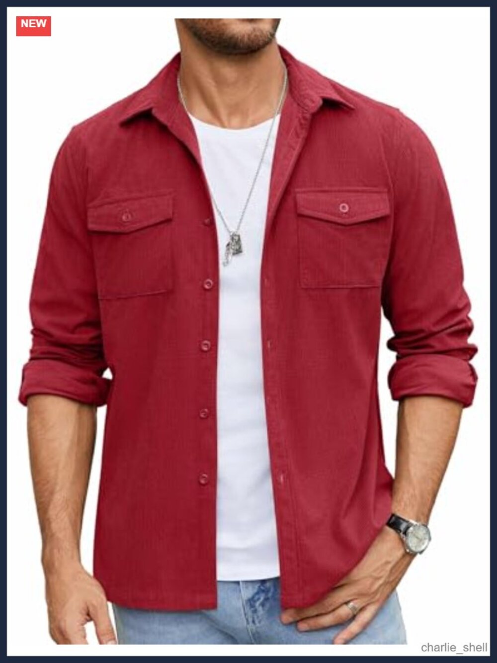 Waffle Button Down Shirt Jacket Lightweight Long Sleeve Shacket Flap Pockets